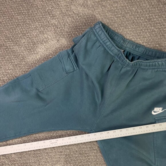Nike Sportswear Club Fleece Cargo Pants Men's Large Teal Sweatpants Gym Joggers - Picture 13 of 14